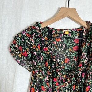 Anthropologie Leifsdottir Silk Blouse Floral Size 2